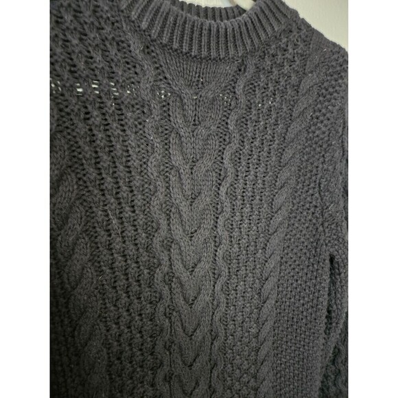 Polo Ralph Lauren Women's Black Chunky Cable Knit Mock Neck Sweater Size Medium - Picture 4 of 5